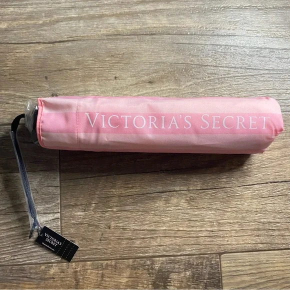 NWT Victoria’s Secret Classic Pink Striped Umbrella - Picture 4 of 9